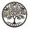 Grey Upcycled Steel Painted Tree of Life in Ring Metal Wall Art 24 inches
